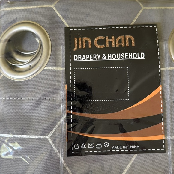 NWT Jinchan Gray Silver Curtains, Set of 2 🦋 - Picture 4 of 6
